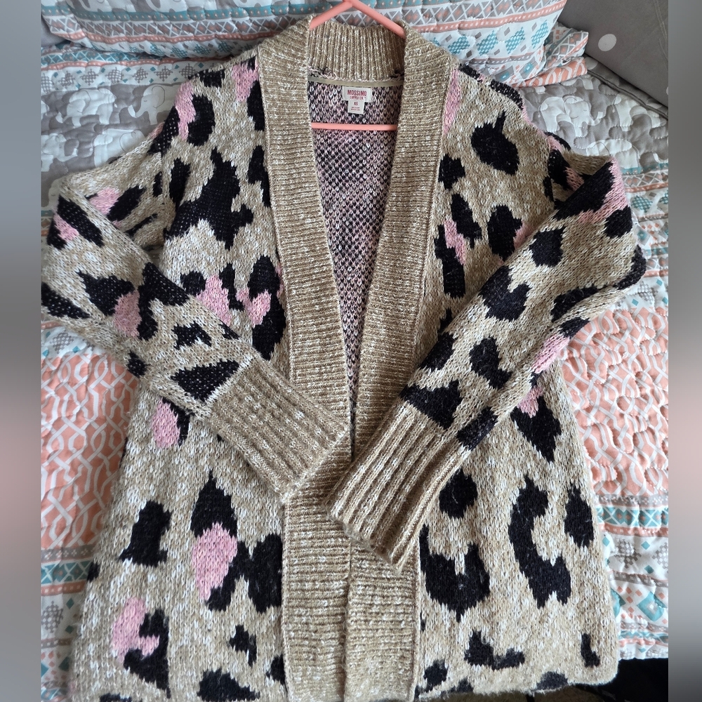Mossimo Supply Co. Leopard Print Cardigan Sweater